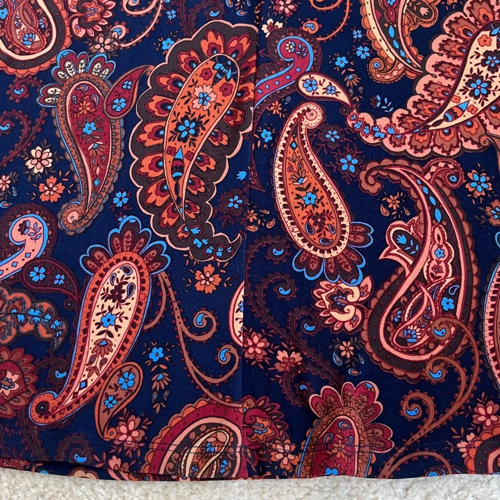 MSK Paisley Print Casual A-line Sheath Long Sleeve Dress Size Large